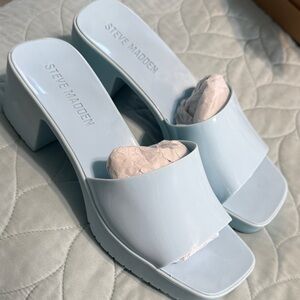 Steve Madden Women's Sky Blue Mules